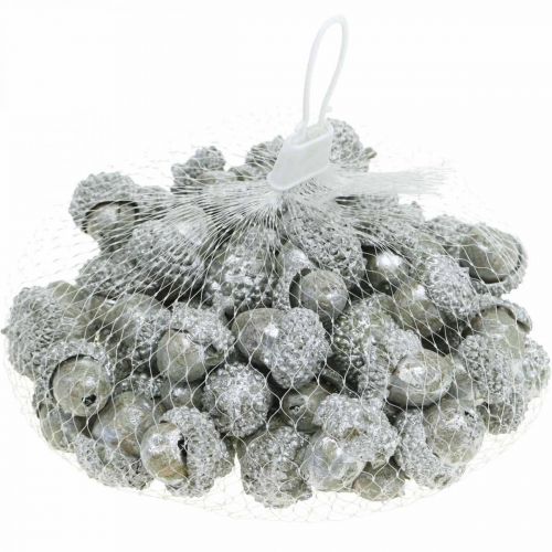 Itens Bolotas decorativas em prata, decoração do Advento, frutos naturais de outono, casa de campo Ø1.5 - 2.5cm L1.5 - 3cm 300g