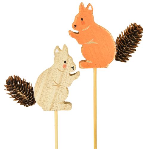 Floristik24 Plugs decorativos para flores de esquilo em madeira 9×8×1,5cm 12 unidades