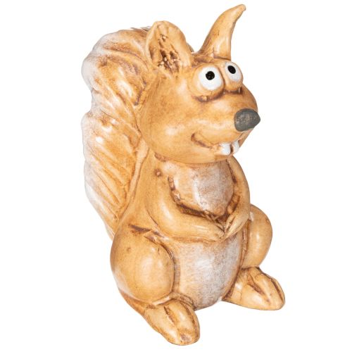 Esquilo sentado em miniatura para decoração de outono, 10 cm