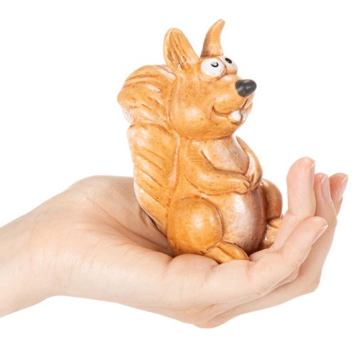 Esquilo sentado em miniatura para decoração de outono, 10 cm | Floristik24.pt
