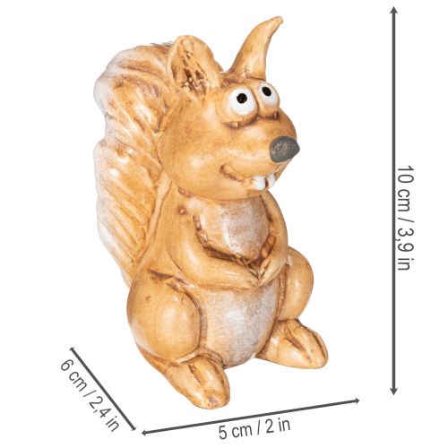 Esquilo sentado em miniatura para decoração de outono, 10 cm | Floristik24.pt