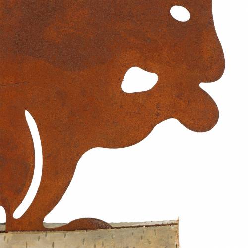 Floristik24 Esquilo patina na base de madeira 19cm x 25cm