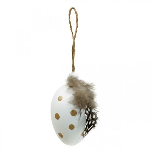 Floristik24 Ovos de Páscoa para pendurar ovos decorativos com penas A6cm 6uds