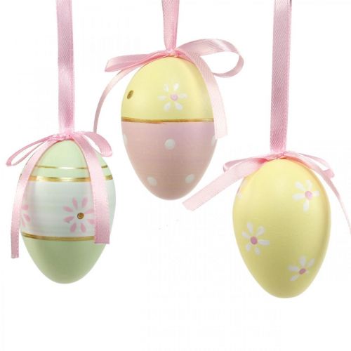 Ovos de Páscoa para pendurar ovos decorativos coloridos Ø4cm A6cm 6 unidades