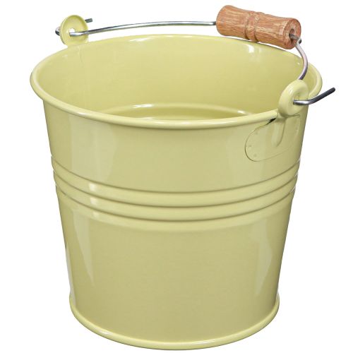 Itens Balde Metal Vaso Alça Verde-Amarelo 20x17.5x16cm 2pcs