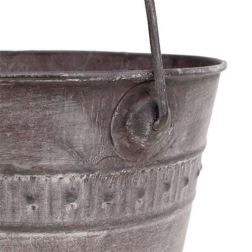 Floristik24 Balde Zinco Ø15cm H12cm Roxo lavado