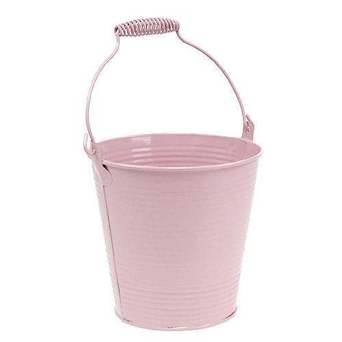 Floristik24 Balde com ranhuras rosa pastel Ø14,5cm A14,5cm