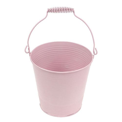 Floristik24 Balde com ranhuras rosa pastel Ø14,5cm A14,5cm