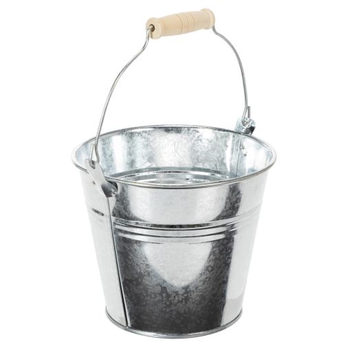 Balde Ø14cm A12cm 6 peças. Zinco, brilhante. | Floristik24.pt
