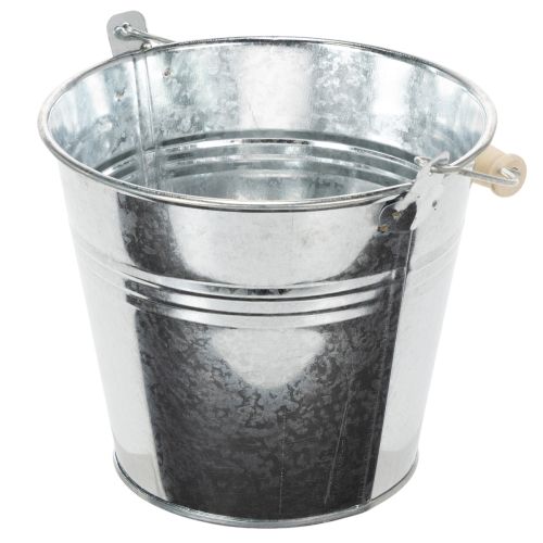 Balde Ø14cm A12cm 6 peças. Zinco, brilhante. | Floristik24.pt