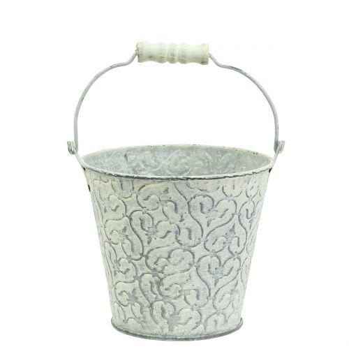 Balde de zinco com creme decorativo lavado Ø11cm A10,5cm | Floristik24.pt