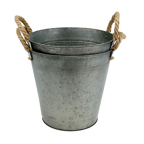 Floristik24 Balde antigo Ø25cm H24cm 2pcs