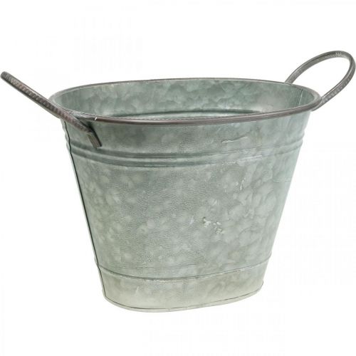 Floristik24 Cuba para plantador, recipiente de metal com alças, tigela decorativa C 32 cm A 24 cm