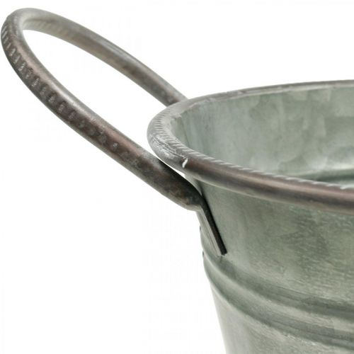 Floristik24 Cuba para plantador, recipiente de metal com alças, tigela decorativa C 32 cm A 24 cm