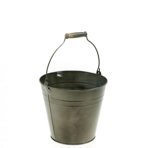 Floristik24 Balde decorativo com alça, decoração de jardim, vaso de plantas, recipiente de metal Ø16,5 cm A15 cm