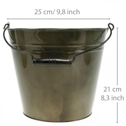 Floristik24 Balde de metal, vaso de plantas, recipiente de metal Ø25cm H21cm