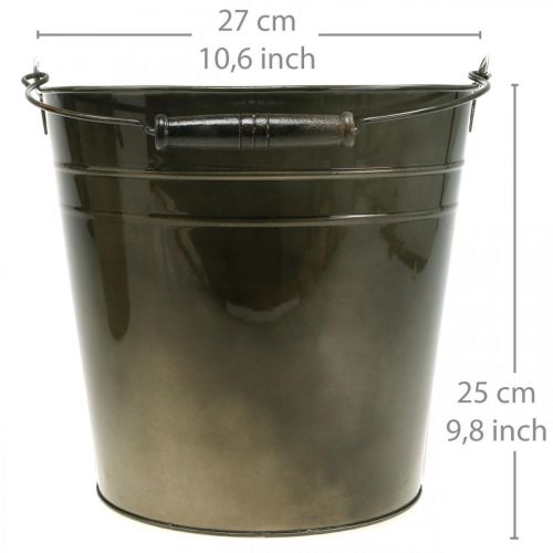 Floristik24 Recipiente de metal, balde de plantas, decoração de metal Ø27cm H25cm