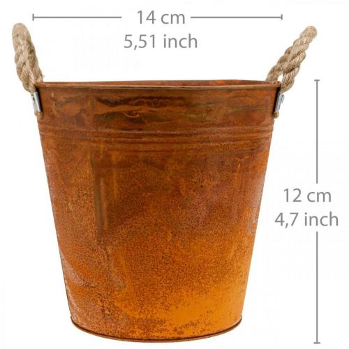 Floristik24 Vaso, decoração de outono, vaso de metal com pátina Ø14cm A12cm