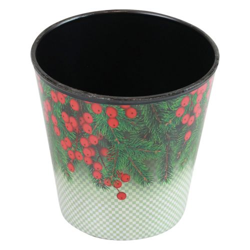 Floristik24 Vaso de flores Balde para plantador de Natal Ilex Ø15,5cm Alt.13cm