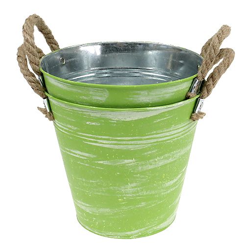 Floristik24 Balde com mola verde Ø25cm H24cm 2pcs
