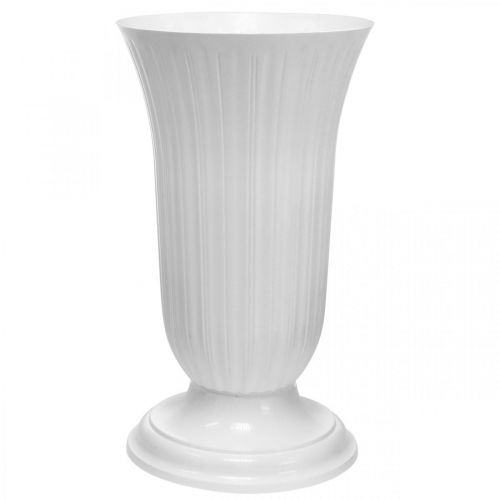 Floristik24 Vaso de plástico branco Lilia Ø28cm Alt.48cm