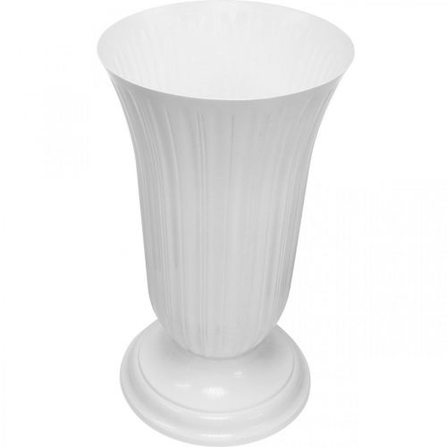 Itens Vaso de plástico Lilia branco Ø28cm Alt.48cm