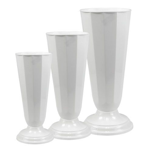 Floristik24 Vaso de fixação &quot;Szwed&quot; branco Ø13cm - 20cm, 1p