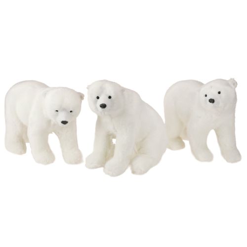 Itens Bonecos decorativos de urso polar em pé e sentado, branco, 16/20 cm, 3 peças