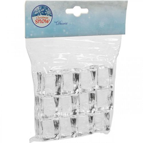 Floristik24 Cubos de gelo artificial gelo decorativo transparente 2,5×3×2,5cm 12 un