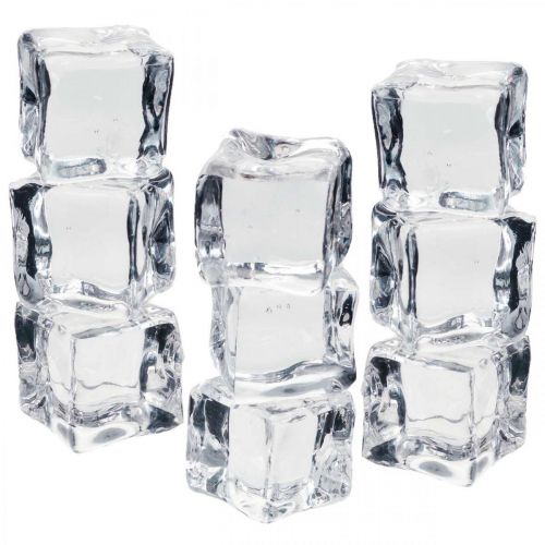 Floristik24 Cubos de gelo artificial decoração de janela 2 cm 20 unidades