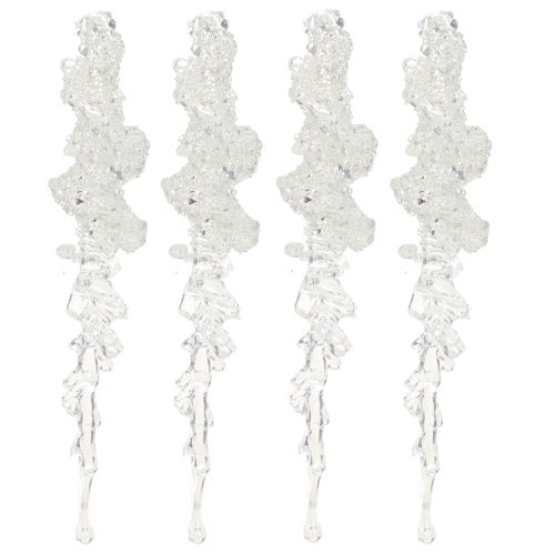 Itens Decoração de árvore de gelo com glitter, decoração de inverno, 17,5 cm, 4 peças