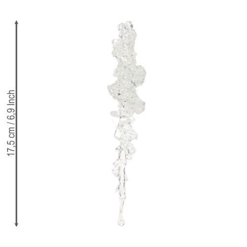 Itens Decoração de árvore de gelo com glitter, decoração de inverno, 17,5 cm, 4 peças