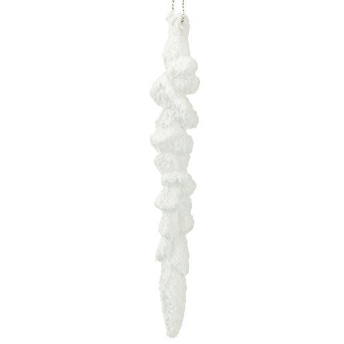 Floristik24 Decoração de pingente de gelo coberto de neve para árvore de Natal 14 cm 4 peças