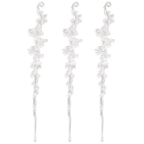 Itens Decoração de inverno cabide de decoração de gelo transparente 25cm 3 peças