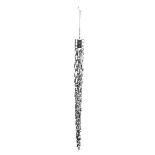 Floristik24 Icicle prata plástico 47cm com 9 LED e bateria