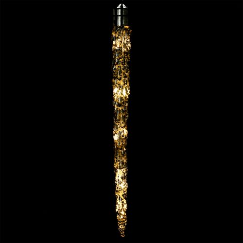 Floristik24 Icicle prata plástico 47cm com 9 LED e bateria