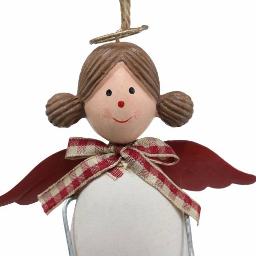 Itens Figuras de Natal anjo e rena para pendurar branco, vermelho Ø4.7cm H20 / 18cm 2pcs