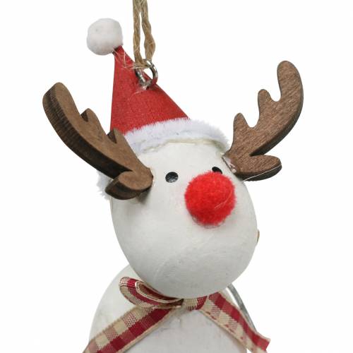 Itens Figuras de Natal anjo e rena para pendurar branco, vermelho Ø4.7cm H20 / 18cm 2pcs