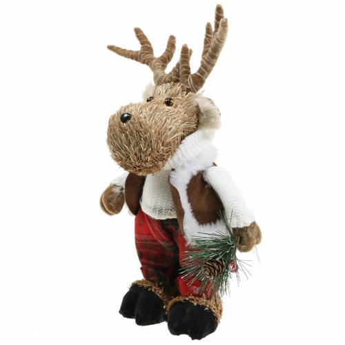 Itens Figura de Natal rena feita de palha 33cm