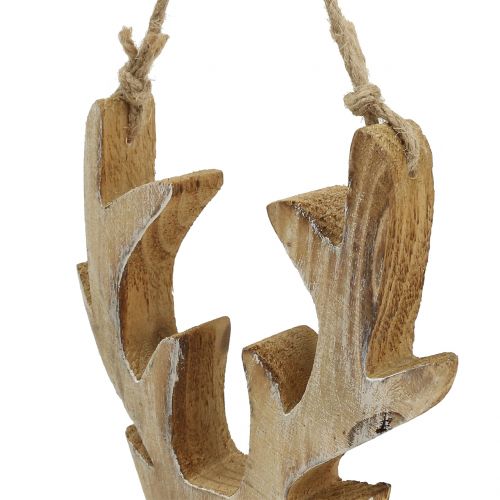 Floristik24 Madeira com cabeça de alce para pendurar 20x10,5cm 2pcs