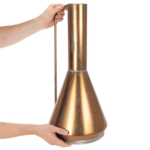Elegante vaso de chão, estilo vintage, oriental, jarro decorativo em metal cor de cobre, Ø27cm A58cm | Floristik24.pt