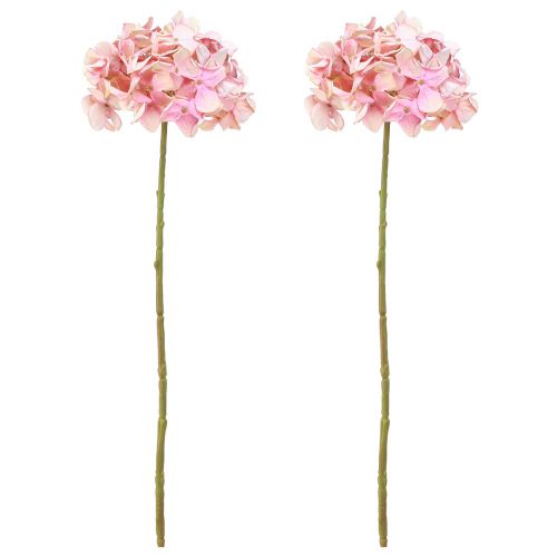 Itens Hortênsia artificial elegante em rosa pastel 58 cm 2 unidades