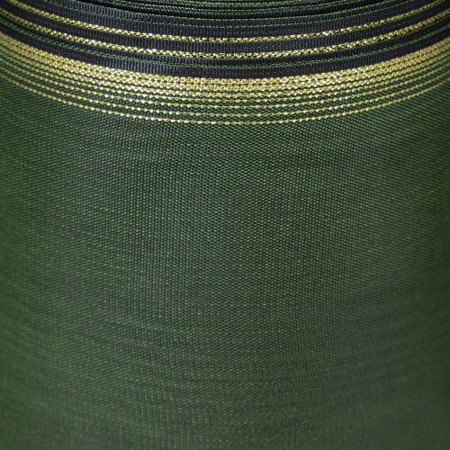 Itens Fita elegante em moiré para guirlanda, 175 mm, verde-escura com borda perolada e trama de tafetá, ideal para ocasiões festivas.