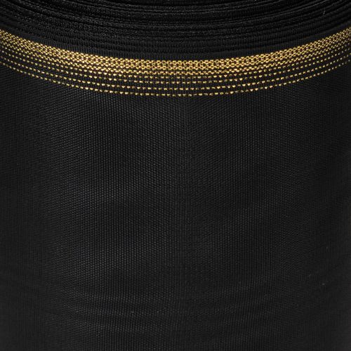 Fita decorativa elegante em moiré para coroas de flores, 175 mm, preta com borda perolada e trama de tafetá, fita decorativa para arranjos florais funerários, fita para laços, 25 m | Floristik24.pt
