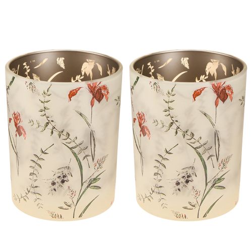 Itens Elegante castiçal com motivo floral para uma decoração harmoniosa do ambiente, 12,5 cm, 2 peças.