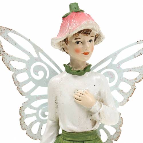 Floristik24 Figura Deco elfo elfo casal branco, rosa, verde H20cm 2pcs