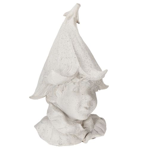 Floristik24 Cabeça de gnomo decorativa para dar um toque de estilo ao jardim e à sala de estar, cinza, 30 cm