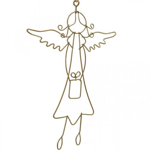 Itens Pingente de anjo de natal figuras de arame de ouro 15cm 6pcs
