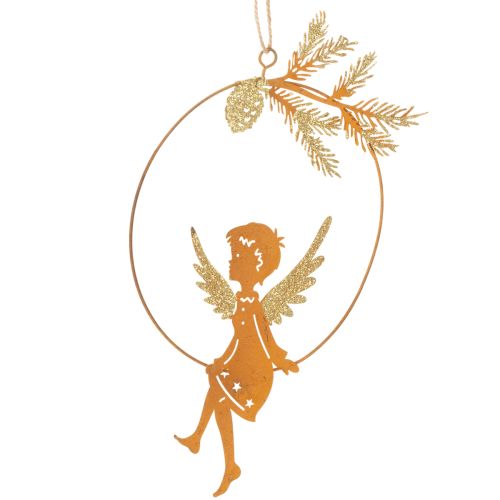 Anel decorativo de anjo, metal, acabamento enferrujado, decoração de Natal, 23,5 x 16,5 cm, conjunto de 3 peças. comprar | Floristik24.pt