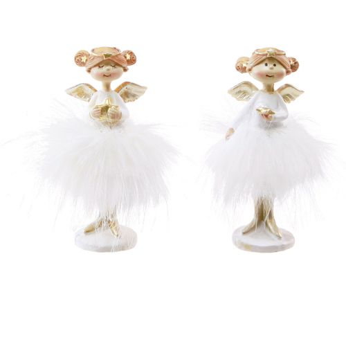 Floristik24 Figuras decorativas de anjo de Natal em ouro branco Alt.10,5 cm 2 unidades